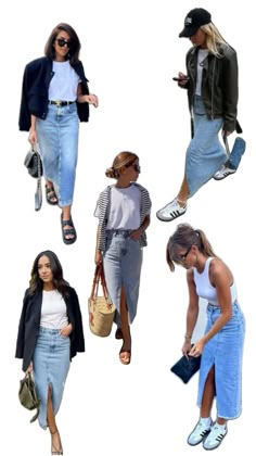 Jean Skirt Outfits Summer, Skirt Outfit Summer, Samba Outfit, Denim Skirt Outfits, Jeans Rock, Outfit Inspo Fall, Mode Inspiration, Winter Fashion Outfits