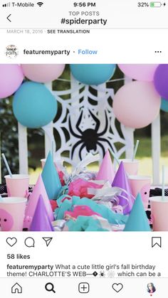 an image of a spiderman birthday party on instagram