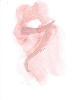 an abstract painting of a woman in pink