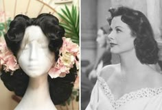 Hollywood Glamour Hair, Style Manifestation, Hairstyle 1940, 50s Hair, Wig Design, Pin Up Curls, Pinup Hair, Vintage Hairstyles Tutorial