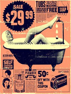 an advertisement for a bathtub with a woman laying in it and the price is $ 29 99