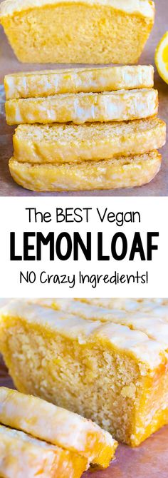 the best vegan lemon loaf no crumbs or ingredients, and it's so easy to make