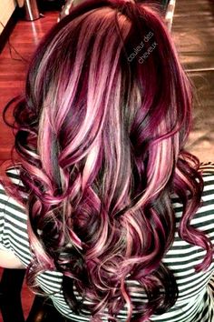 Cute Hair Colors For Summer, Cherry Coke Hair Color With Highlights, Burgundy And Blonde Hair, Burgundy Blonde Hair, Rambut Brunette, Red Blonde Hair, Hair Color Unique