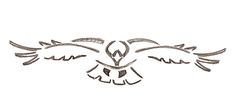 a drawing of a bird with its wings spread out