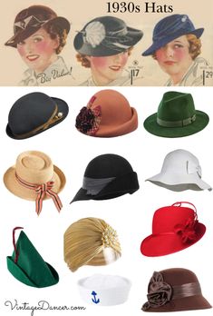 1930s Hats Women Vintage Style, 1940s Ladies Hats, Women Vintage Hats, 1940s Hats Women Vintage, 1930 Hats For Women, 1930s Fashion Accessories