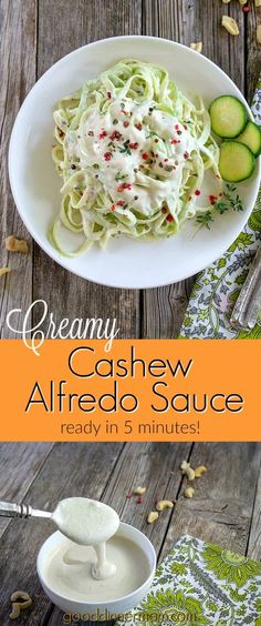 this creamy cashew alfredo sauce is ready in 5 minutes