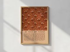 Be Thou My Vision Hymn Print, Christian Wall Art, Farmhouse Wall Decor, Vintage Floral Poster, Tapestry Print, Retro Christian Home Decor by ReformandaPrintCo on Etsy Vintage Floral Poster, Be Thou My Vision, Wall Art Farmhouse, Christian Home Decor, Wall Decor Vintage, Christian Home