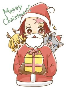 a cartoon character holding a christmas present in front of his face with the caption merry christmas