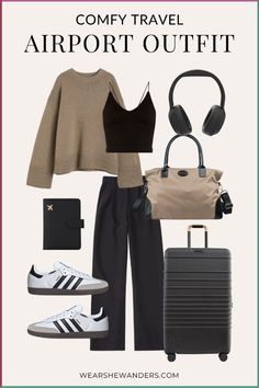 Athleisure Outfits Travel, Clothes For Traveling Airplane, Airport Outfit Inspo Comfy, Outfit For Trip Travel Fashion, Woman Airport Outfit, Casual Airport Outfit Summer Travel Wear, Business Casual Airport Outfit, Casual Airport Looks Women, Airport Outfit 2024