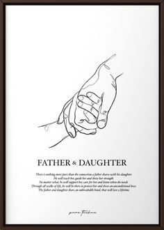 father and daughter print Father Daughter Tattoos Ideas Unique, Losing Father Quotes Daughter, One Word Caption For Father, Daughter And Father Art, Dad And Daughters Quotes, I Love You Dad From Daughter, Father Daughter Quotes Deep, Diy Gifts For Dad From Daughter, Dad Daughter Drawing