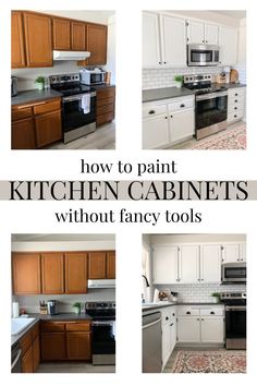 Paint cabinets before and after White Kitchen Cabinet Makeover, Easy Way To Paint Kitchen Cabinets, Painted Kitchen Cabinet Ideas, Different Color Cabinets In Kitchen, Paint Your Cabinets, Ikea Linnmon, Painting Kitchen Cabinets White, Simply Organized