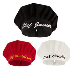 65% Polyester, 35% Cotton     Hook and Loop closure     CUSTOMIZED CHEF HATS - Give yourself or your kitchen staff a more professional and special look with our personalized chef hat. Our chef cap is also great to help prevent hair and sweat to contaminate your food. Let everyone know who the chef is with this personalized tufted hat!     PERSONALIZE WITH YOUR NAME OR ANY OTHER TEXT - Add your name, or any other text on the front wide band of the hat to make it special for you. Simply choose the color of the hat, click on 'Customize Now' and provide us the chef's name or any text along with the color of the embroidery. We will get it done for you.     BREATHABLE & LIGHTWEIGHT - Thanks to the premium blend of 65% polyester and 35% cotton, our chef costume hat absorbs moisture to keep you co Chef Hats For Kids, Chef Cap, Chef Costume, Kid Chef, Chef Hats, Chef Hat, Embroidered Name, Chefs Hat, Personalised Blankets