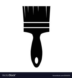 a black paint brush icon on white background