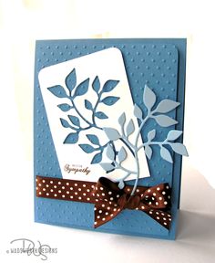 a blue card with a tree on it