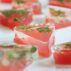 watermelon mojitas with mint garnish on the top are ready to be served