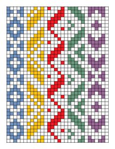 a cross stitch pattern with different colors