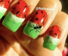 Watermelon Nails Design, Pink Leopard Nails, Summer Manicures, Watermelon Nail Designs, Watermelon Nail, Watermelon Nail Art, Watermelon Design, Watermelon Nails, Gel Toe Nails