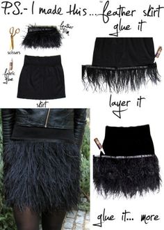 feather skirt Babette Costume, Diy Feather, Xmas Dress, Feather Skirt, Diy Vetement, Couture Mode, Fashion Project, Beautiful Skirts, Diy Clothing