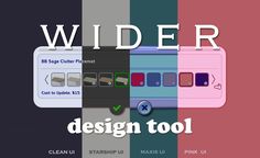 an image of a web page with the words wider design tool