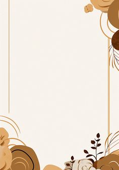 an abstract floral background with gold frame