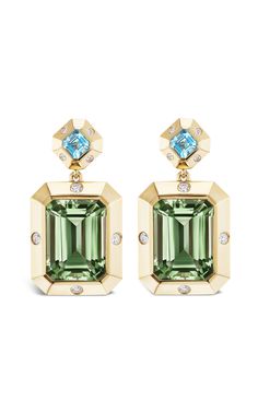 As third generation jewelers, the designers of Gemella Jewels have learned that what was once old is new again. Art Deco Inspired Jewelry, Architectural Jewelry, Jewelry Drawing, Ring Earring, Pearl Set, Amethyst Earrings, Lovely Earrings, Earrings Blue, Green Amethyst