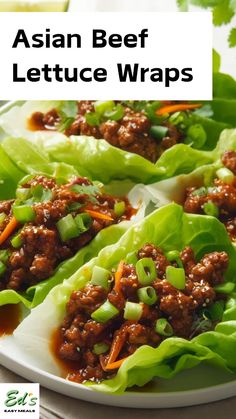 Simple but so tasty, these Asian Beef Lettuce Wraps are a great healthy option for midweek. Healthy Beef Lettuce Wraps, Lettuce Wrap Dinner Recipes, Steak Lettuce Wraps Asian, Asian Ground Beef Lettuce Wraps, Beef Lettuce Wraps Asian, Lettuce Wraps With Ground Beef, Asian Wraps Lettuce, Heart Healthy Asian Recipes, Asian Lettuce Wraps Turkey