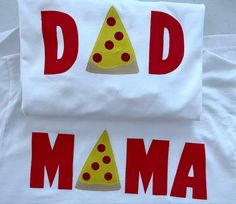 a father's day t - shirt with the words dad and pizza on it