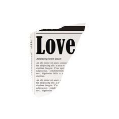 a piece of paper with the words love on it and an image of a newspaper