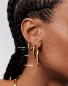 Classic Tunnel Large Hoop Earrings | 18ct Gold Plated. Introducing Our Lightest Ever Hoops — an Elevated Collection of Everyday Essentials that are Anything but Basic. An Upgrade on a Classic Silhouette, these Large-Sized Tunnel Hoop Earrings Have Been Upgraded to be Lighter and Feature a Hidden Hinge for a Seamless Closure. Wear Solo or Style with Studs and Mini Hoops for an Instant Statement Ear Stack. Also Available in Oversized, Medium and Small. Metal: 18Ct Recycled Gold Plating on Brass Hoop Dimensions: 30mm X 30mm Weight: 14. 1g Product Code: Mh-G-E16-Ns Gold And Silver Earrings, Oversized Hoop Earrings, Double Chain Bracelet, Double Chain Necklace, Malachite Necklace, Medium Hoop Earrings, Stacked Earrings, Small Hoop Earrings, Brass Hoops