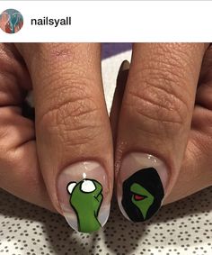 Frog Nail Art, Mens Nails, Hello Nails, Fantasy Nails, Square Nail Designs, Cute Spring Nails, Gel Nails Diy, Nails Stiletto