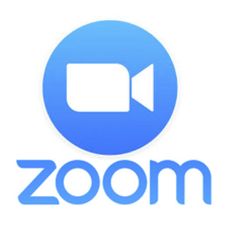 the zoom logo is shown in blue