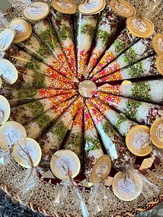 a glass plate topped with lots of gold coins