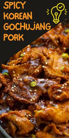 the cover of spicy korean gochujug pork