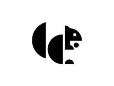 an animal logo with the letter d in it's center and a round shape