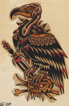 a bird with an ornate design on it's body