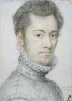 an old portrait of a man wearing a collar