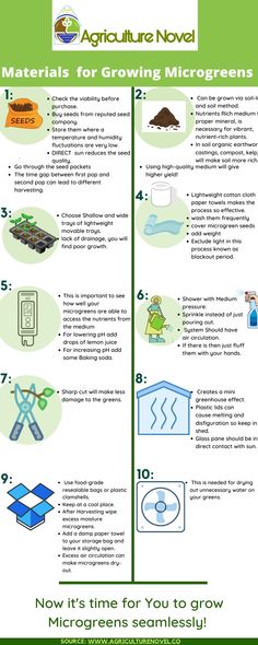 an info sheet with instructions on how to grow microgreens and what to use them