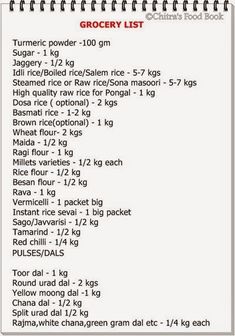 Grocery list 1 Indian Spices List, Grocery Store List, List Of Veggies, Master Grocery List, Food Calorie Chart