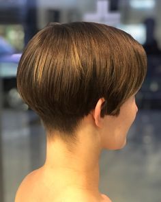 Kelsie Daily on Instagram: “Grow out journey! We’re growing her hair out from a pixie so a micro bob was the next step. We will just keep tucking in the hair by her…” Micro Bob, Shaved Nape, Next Step, The Next Step, Grow Out, Hairstyles Haircuts, Her Hair, The Next, Hair Cuts