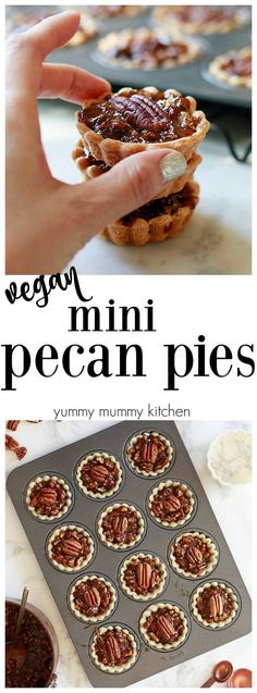 mini pecan pies are an easy dessert recipe for kids to make and eat