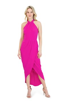 Knot Neck Maxi Dress – JULIA JORDAN Maxi Dress Knot, Jordan Dress, One Sleeve Dress, Tulip Dress, Midi Shift Dress, Chiffon Midi Dress, Midi Sheath Dress, Dinner Date, Hem Skirt