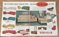 an old advertisement for furniture from the 1950's