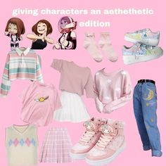 Uraraka Outfit Ideas, Ochako Uraraka Inspired Outfit, Uraraka Inspired Outfits, Uraraka Casual Outfit, Anime Core Outfits, Mha Inspired Outfits, Clothing Headcanons, Kid Core Outfits, Chic Black Outfits