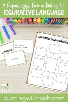 five fabulous fun activities for figurative language with pictures and text on the page