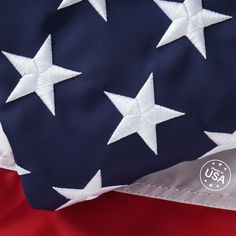 an american flag with white stars on it