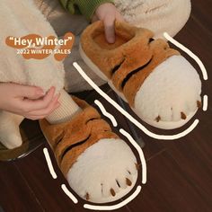 ʕ ๑•ᴥ•ʔ Fluffy Tiger Slippers ʕ ๑•ᴥ•ʔ ʕ ๑•ᴥ•ʔ These cute slippers are a total moo-d ʕ ๑•ᴥ•ʔ ʕ ๑•ᴥ•ʔ Perfect to keep your feet warm and comfy through the winter ʕ ๑•ᴥ•ʔ Fun Round Toe Slippers For Winter, Fun Round Toe Winter Slippers, Kawaii Round Toe Indoor Slippers, Kawaii Soft Slippers With Round Toe, Cute Super Soft Round Toe Slippers, Winter Fun Non-slip Slippers, Fun Non-slip Winter Slippers, Cute Flat Slippers For Winter, Kawaii Non-slip Slippers With Round Toe