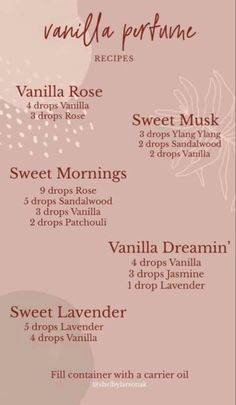 Essential Oil Perfume Blends, Lilin Aroma, Koleksi Parfum, Homemade Perfume, Săpunuri Handmade, Essential Oil Combinations, Soya Mumu, Essential Oil Diffuser Blends Recipes