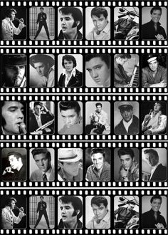 many different pictures of young men in black and white with film striping around them