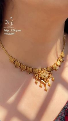 Gold nakash necklace Weight : 8.150 grams Gold : 22 carat #lakshmi #gold #necklace #wedding #women #jewelry #reels #fashion #trending #design #love #life #style #beautiful #explore #fashionblogger #tbt #ootd #couple #engagement #foryou Gold Necklace Traditional Design, Gold Neck Piece Jewellery, Necleses Jewelry Gold Indian Latest, Gold Necklace Indian Bridal Jewelry Wedding, Less Weight Gold Necklace, Light Weight Haram Designs Gold, Gold Rani Haar Indian, Women Gold Chain Designs, Long Gold Chain Designs For Women