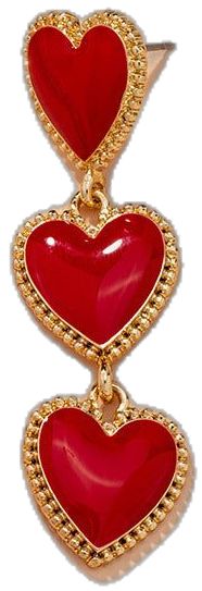 Red Charms Jewelry For Party, Red And Gold, Heart Of Gold, Heart Shapes, Dangle Earrings, Red, Gold